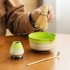 High-Quality Ceramic Matcha Set with Bamboo Whisk and Bowl – Perfect for Tea Ceremonies and Gifts-2