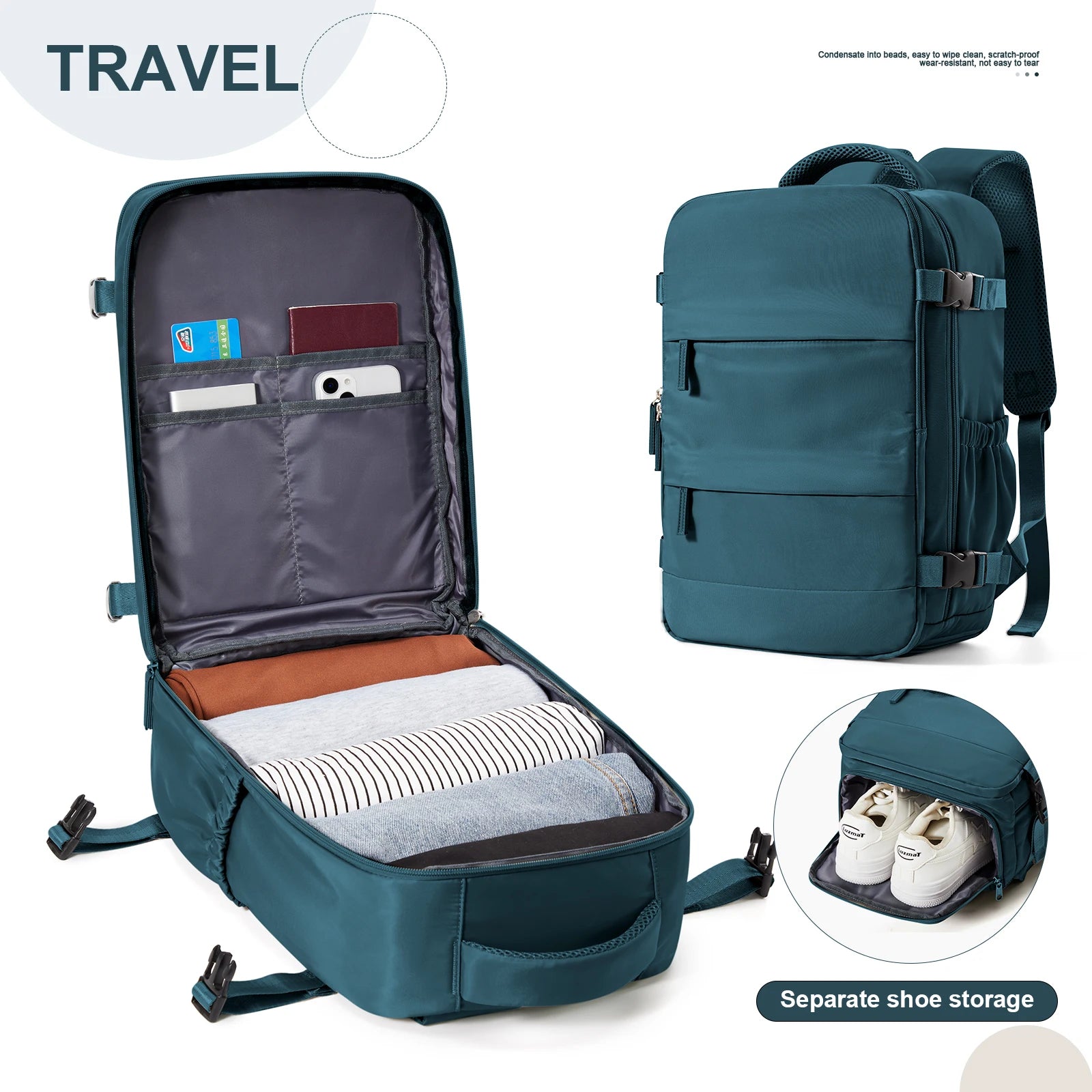 Variant image for Best Carry On Backpack for Travel – Lightweight Cabin Luggage Backpack with Multiple Compartments and Comfortable Straps-4