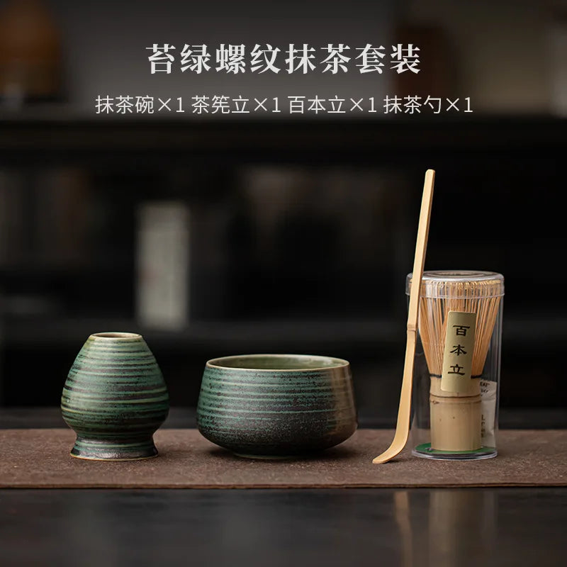 Variant image for Handmade 4-Piece Matcha Set with Bowl, Whisk, Beater, and Holder – Traditional Tea Ceremony Tools-9