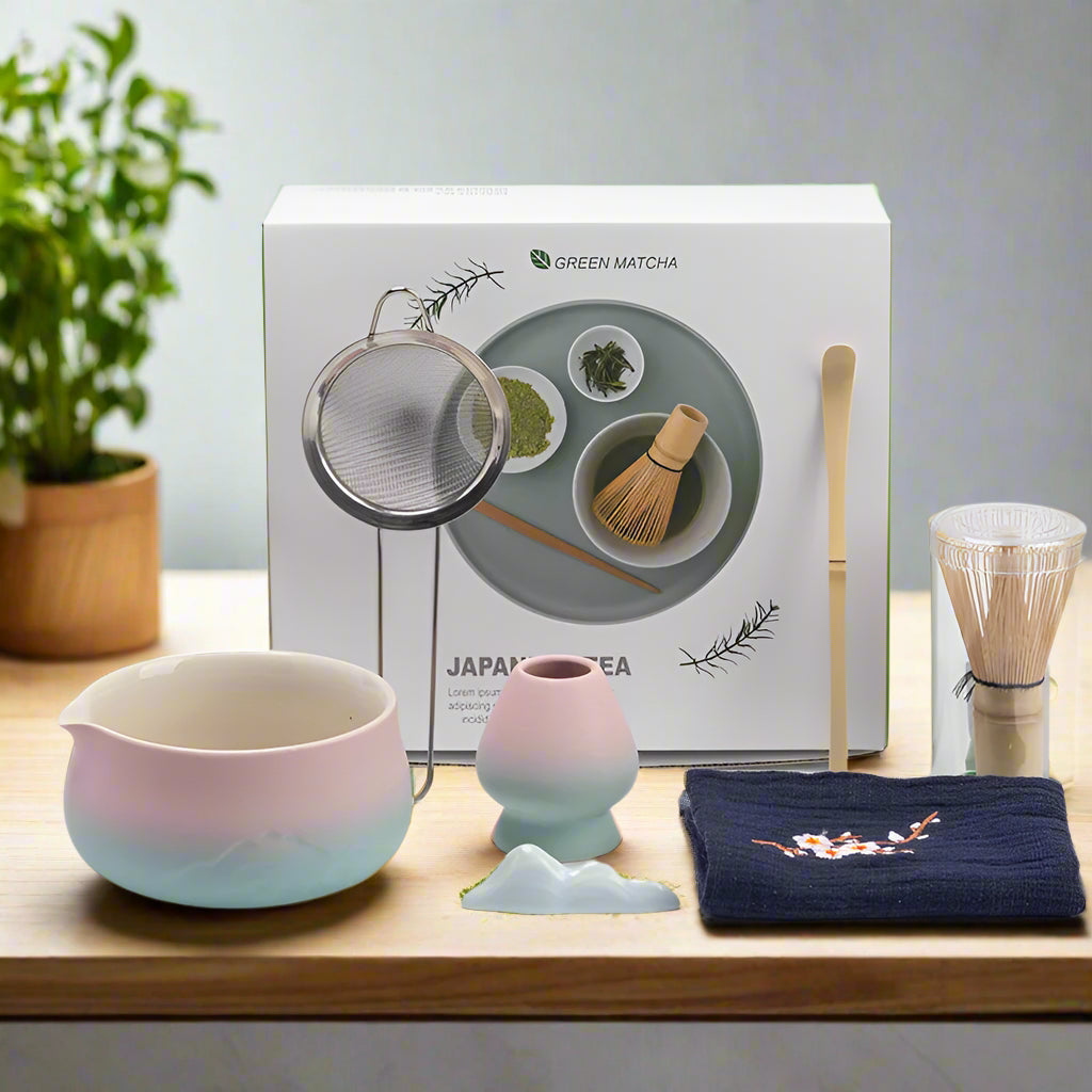 Japanese Matcha Tea Set with Ceramic Bowl, Bamboo Whisk, Spoon Holder & Strainer – Ideal Tea Gift Set for Authentic Tea Ceremonies-2
