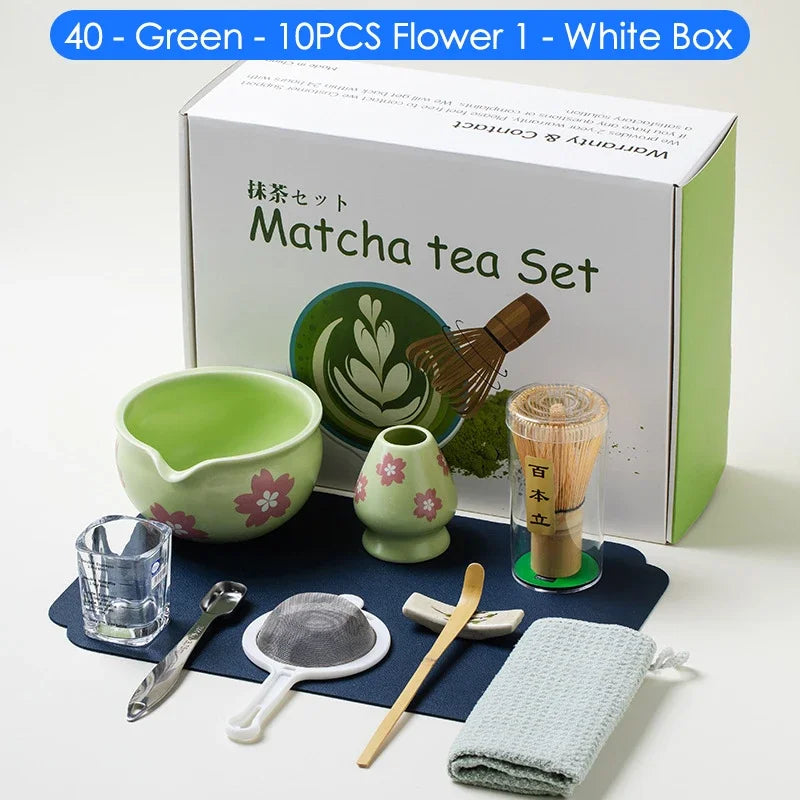 Variant image for Japanese Matcha Tea Set – 10-Piece Complete Set with Bowl, Bamboo Whisk, and Teaspoon – Ideal Tea Gift Set for Enthusiasts-7