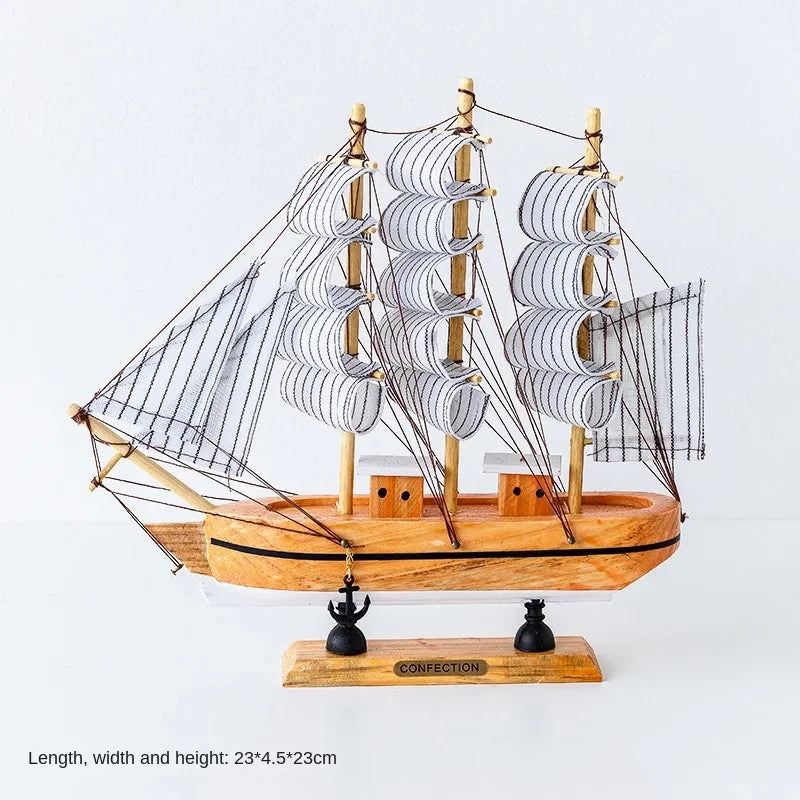 Variant image for Wooden Sailboat Model – Nautical Home and Office Decoration, Creative Gift Idea, 12 Length, High-Quality Wood Finish-12