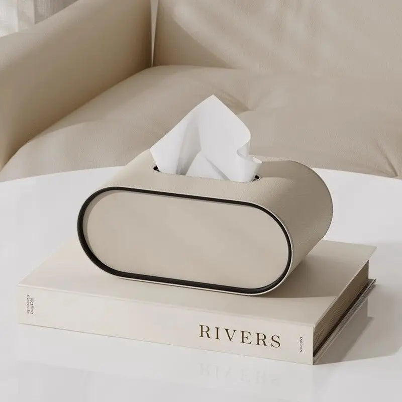 Variant image for PU Leather Tissue Box with Storage Rack – Stylish Napkin Holder for Home and Office-6