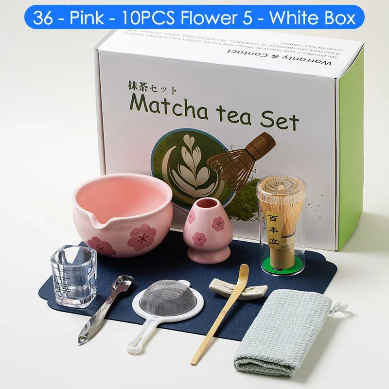 Variant image for Japanese Matcha Tea Set – 10-Piece Complete Set with Bowl, Bamboo Whisk, and Teaspoon – Ideal Tea Gift Set for Enthusiasts-4