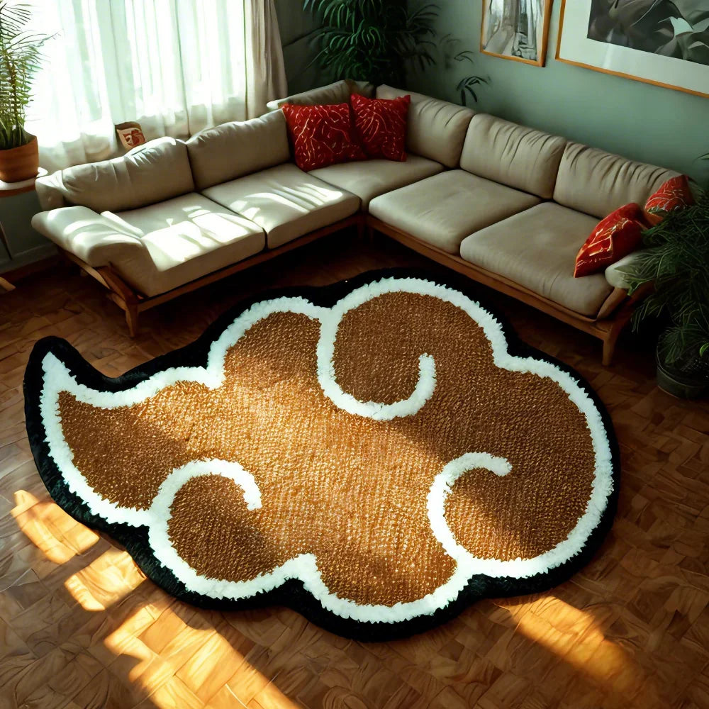 Variant image for Soft Cartoon Red Cloud Carpet – Irregular Design for Kitchen, Bathroom, and Bedroom, Faux Cashmere, Anti-Slip, Hydrophobic, 60x90cm-4