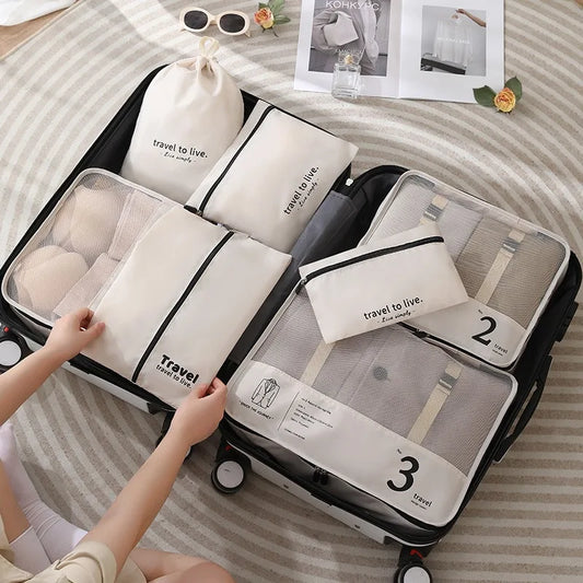 Large Capacity Travel Organizer Set – 7 Packing Cubes for Travel, Durable Polyester Bags for Clothes and Cosmetics-1