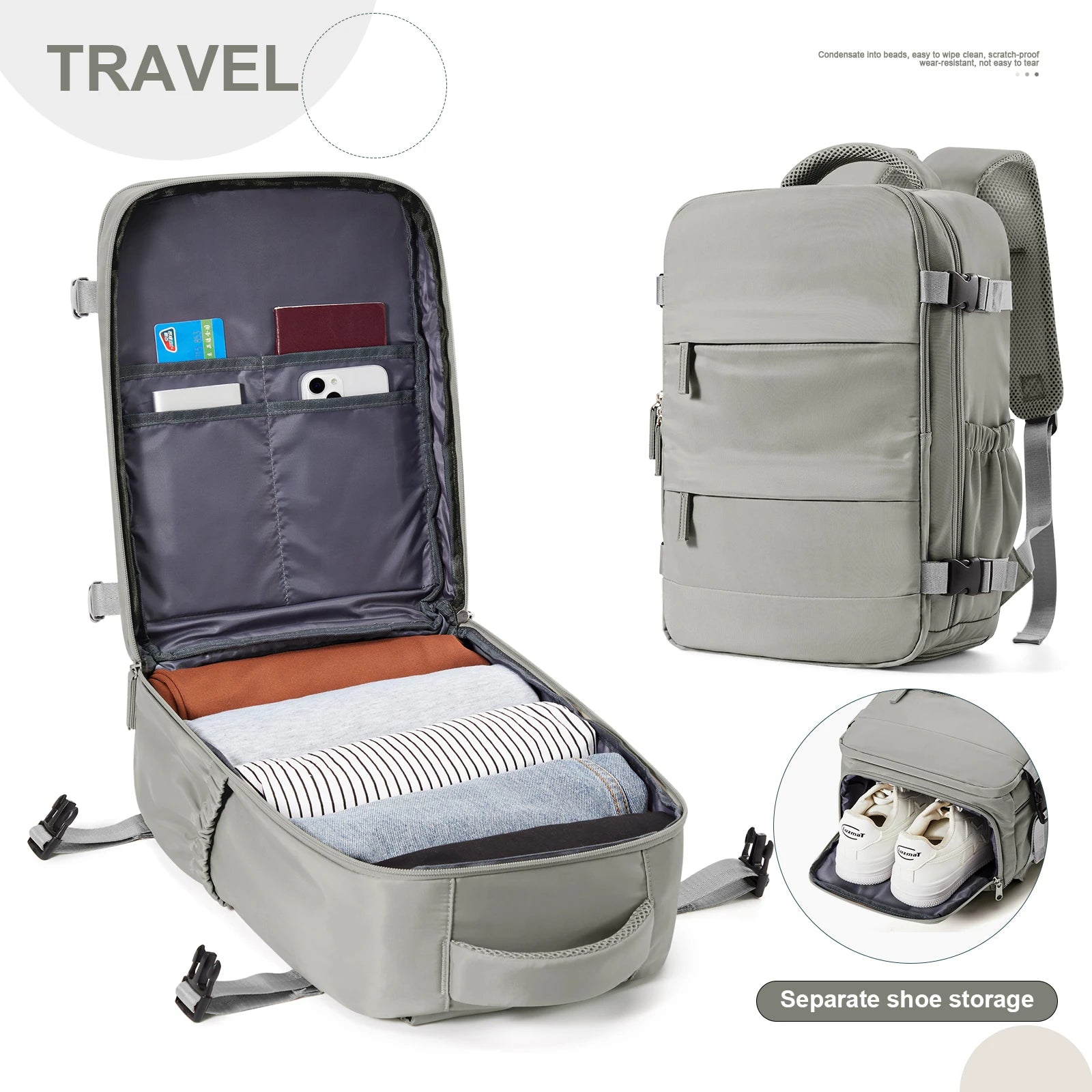 Variant image for Best Carry On Backpack for Travel – Lightweight Cabin Luggage Backpack with Multiple Compartments and Comfortable Straps-3
