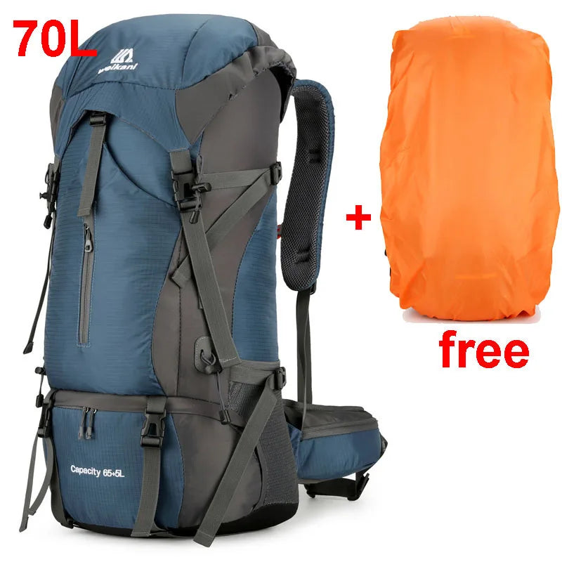 Variant image for 70L Waterproof Travel Backpack with Rain Cover – Durable Nylon Hiking Daypack for Men and Women-2