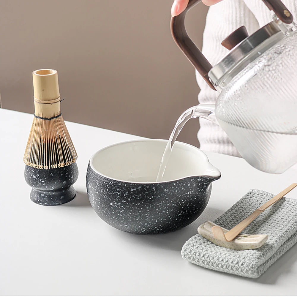 10-Piece Japanese Matcha Tea Set with Ceramic Bowl, Bamboo Whisk, and Accessories for Traditional Tea Ceremony-3