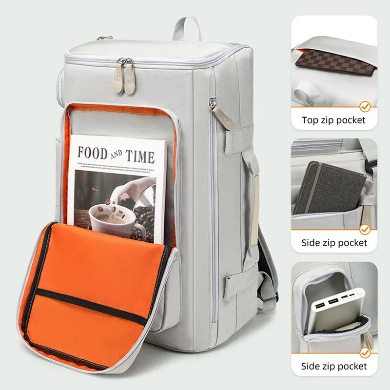 Large Capacity Sports Backpack with Wet Dry Separation for Gym, Yoga, and Outdoor Activities - Durable Nylon Design-3