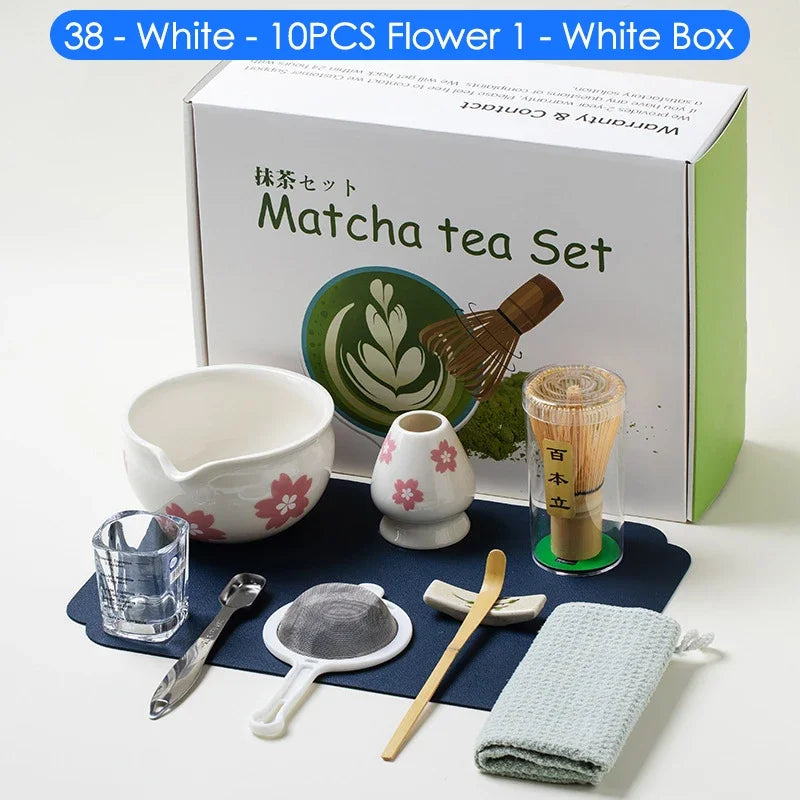 Variant image for Japanese Matcha Tea Set – 10-Piece Complete Set with Bowl, Bamboo Whisk, and Teaspoon – Ideal Tea Gift Set for Enthusiasts-5