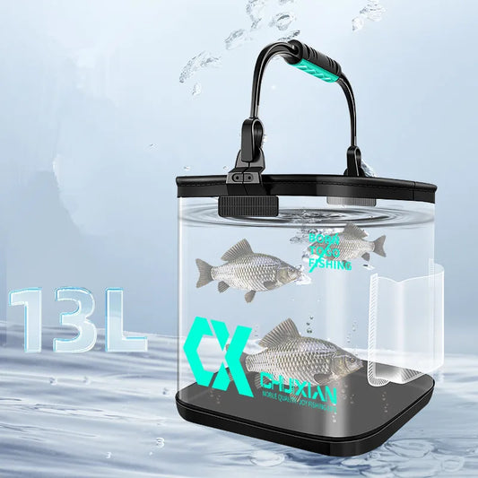 13L Portable Foldable Fishing Bucket – Waterproof Minnow and Live Bait Storage Tank with Adjustable Strap-2