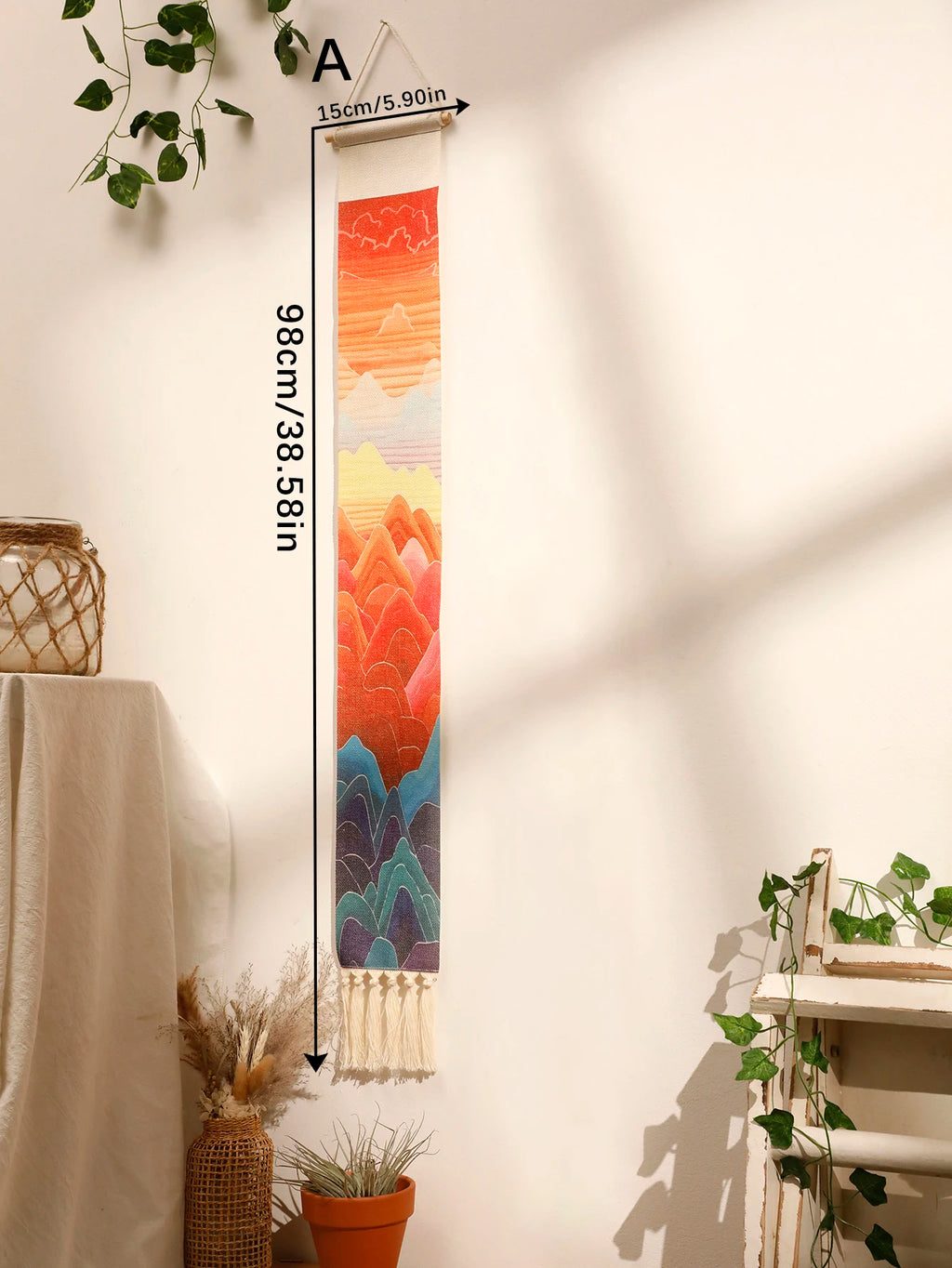 Variant image for Handmade Macrame Wall Tapestry – Boho Sunset and Sunrise Wall Art Decor for Living Room-7