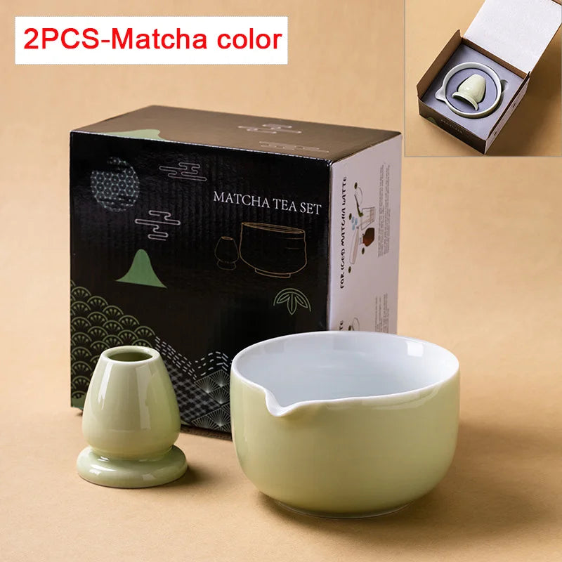 Variant image for Ceramic Matcha Bowl with Spout – Traditional Japanese Matcha Tea Bowl Set for Ceremonies, Includes Whisk Holder-14