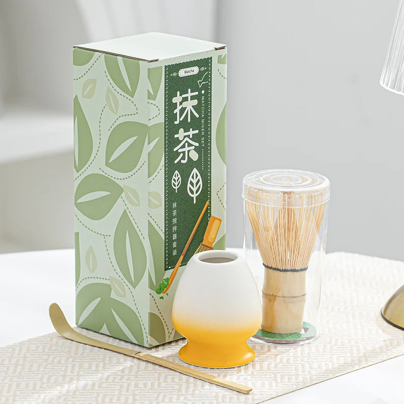 Bamboo Matcha Whisk Set with Traditional Scoop – 3-Piece Tea Ceremony Tools-1