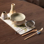 Vintage 7-Piece Matcha Set with Ceramic Bowl, Chasen Whisk, and Bamboo Scoop for Traditional Tea Ceremony-2