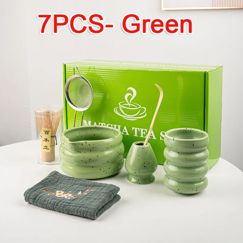 Variant image for 7-Piece Matcha Set with Bamboo Whisk, Scoop, and Ceramic Accessories - Perfect Matcha Tea Making Kit-4