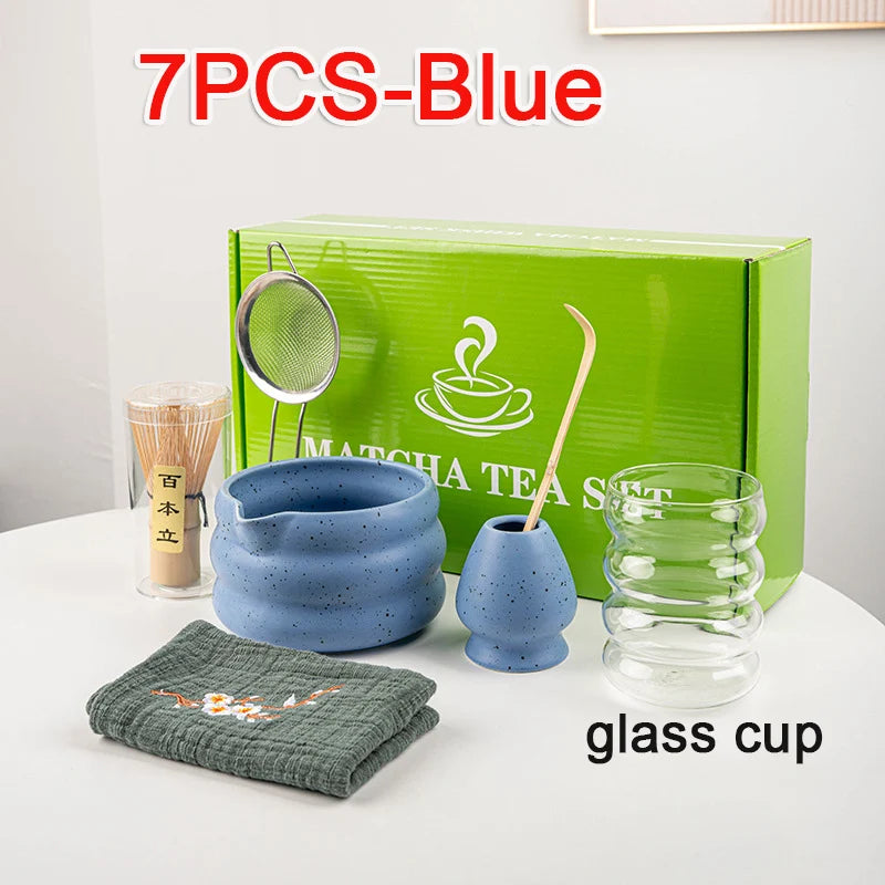 Variant image for 7-Piece Matcha Set with Bamboo Whisk, Scoop, and Ceramic Accessories - Perfect Matcha Tea Making Kit-7