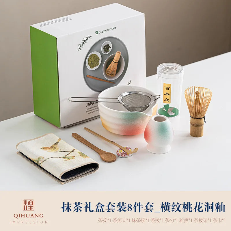 Variant image for 8-Piece Matcha Set with Bamboo Whisk and Glazed Ceramic Bowl for Authentic Japanese Tea Experience-2