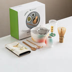 8-Piece Matcha Set with Bamboo Whisk and Glazed Ceramic Bowl for Authentic Japanese Tea Experience