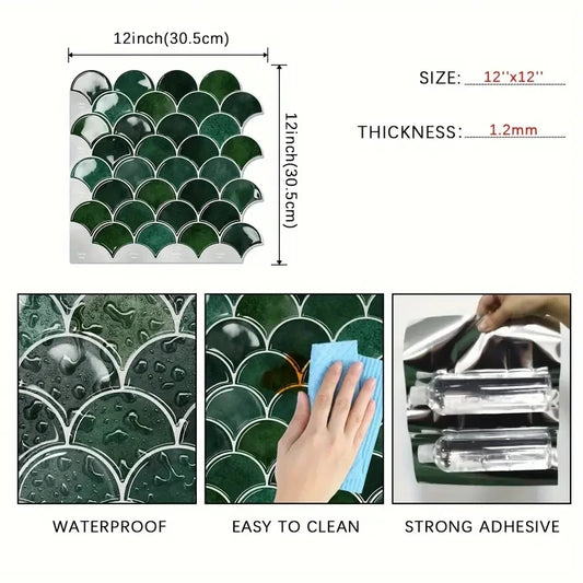 Self-Adhesive Waterproof Kitchen Wall Tiles – Heat Resistant Stickers for Easy Installation and Modern Decor-2