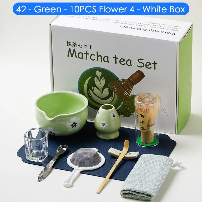 Variant image for Japanese Matcha Tea Set – 10-Piece Complete Set with Bowl, Bamboo Whisk, and Teaspoon – Ideal Tea Gift Set for Enthusiasts-9