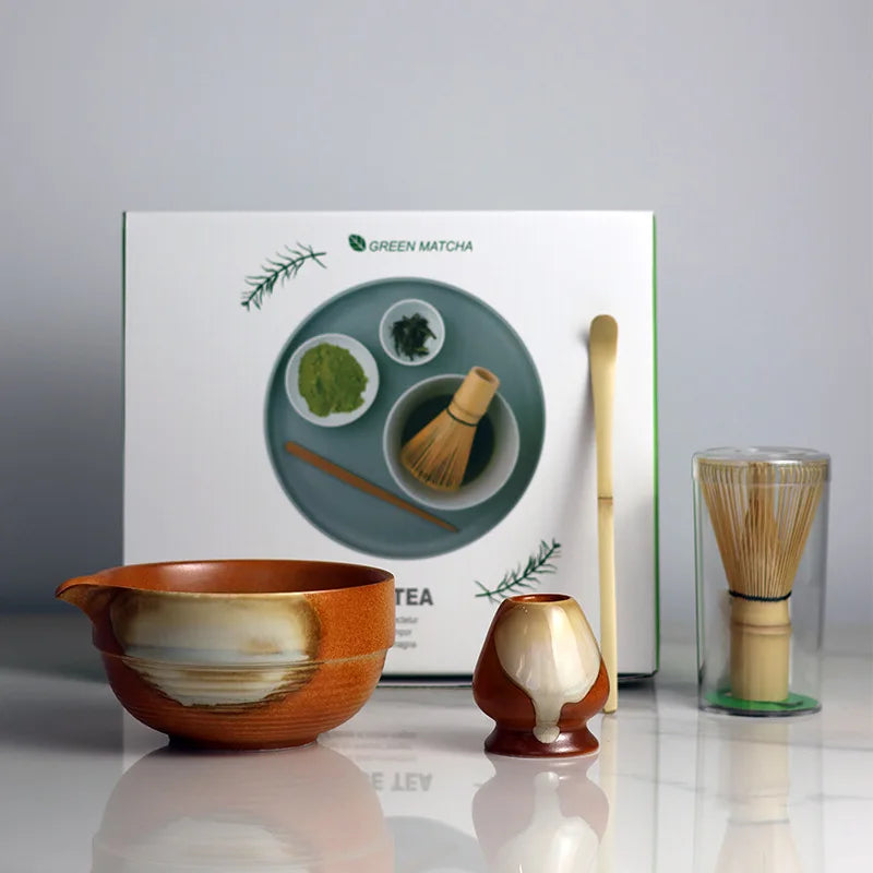 Variant image for Ceramic Matcha Tea Set with Bamboo Whisk and Spout Bowl – Complete Tea Gift Set for Traditional Ceremonies-4
