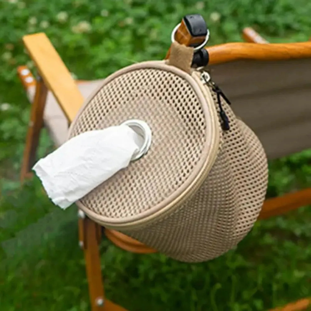 Portable Camping Toilet Paper Holder – Durable Mesh and Oxford Fabric Accessory for Convenient Outdoor Use-3
