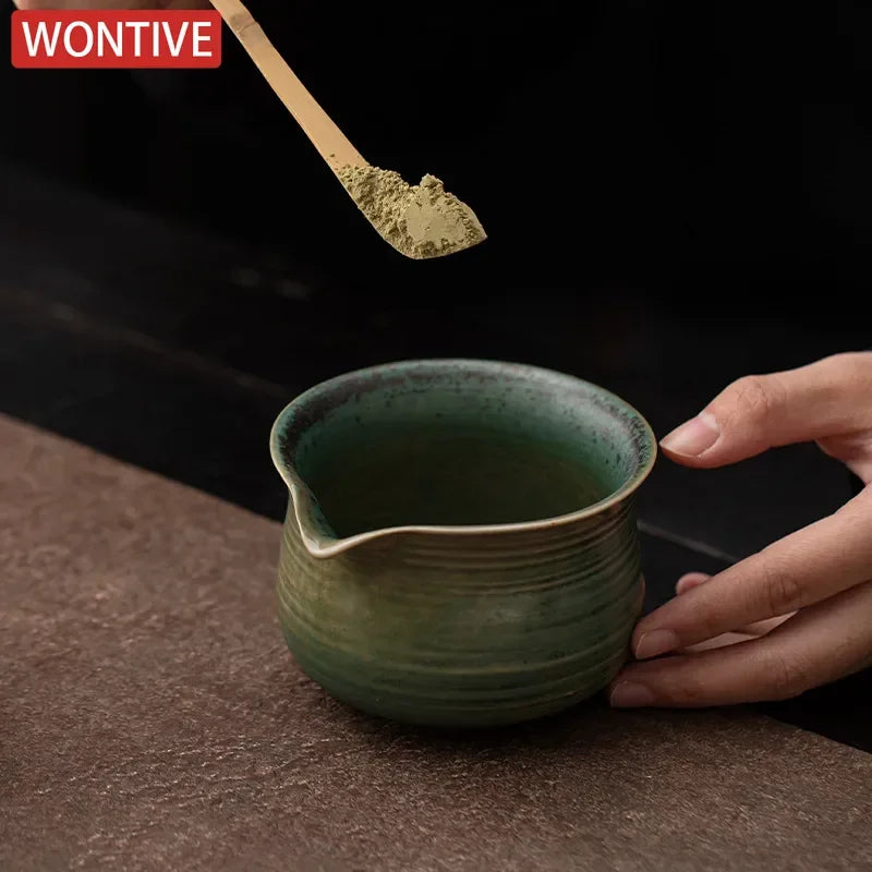 Handmade 4-Piece Matcha Set with Bowl, Whisk, Beater, and Holder – Traditional Tea Ceremony Tools-2