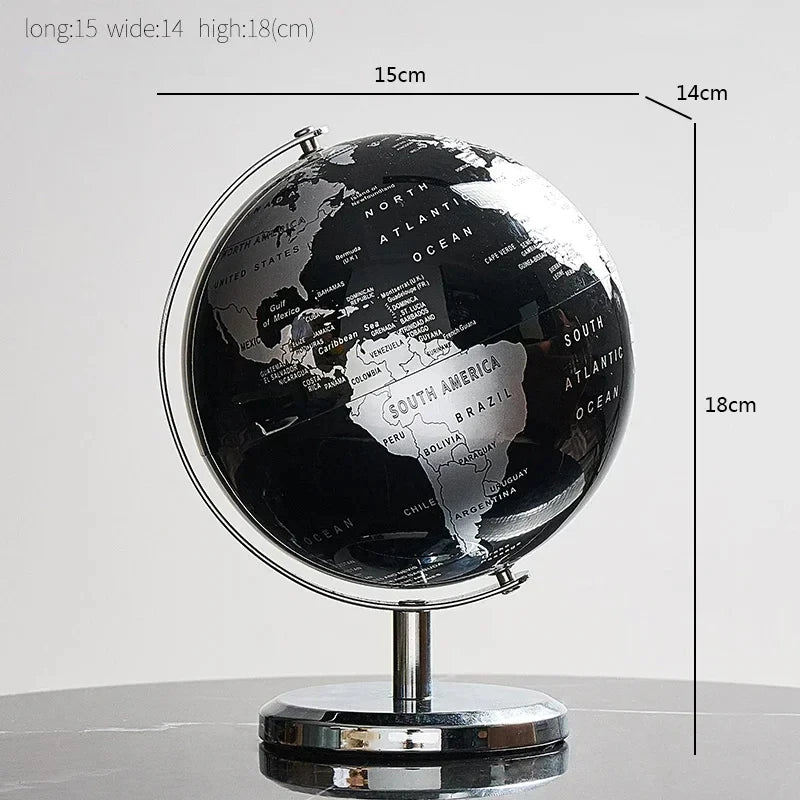 Variant image for Rotating Desk Globe with Metal Base – Educational World Globe for Classroom and Home Learning, 12-Inch Diameter-2
