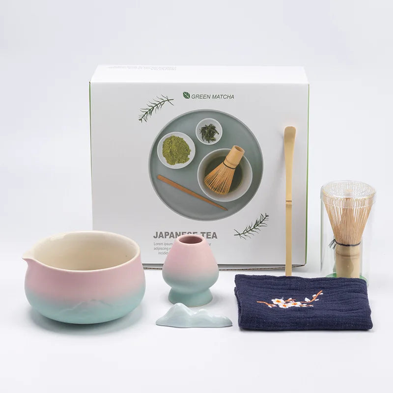 Variant image for Japanese Matcha Tea Set with Ceramic Bowl, Bamboo Whisk, Spoon Holder & Strainer – Ideal Tea Gift Set for Authentic Tea Ceremonies-8