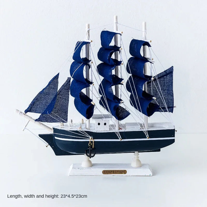Variant image for Wooden Sailboat Model – Nautical Home and Office Decoration, Creative Gift Idea, 12 Length, High-Quality Wood Finish-10