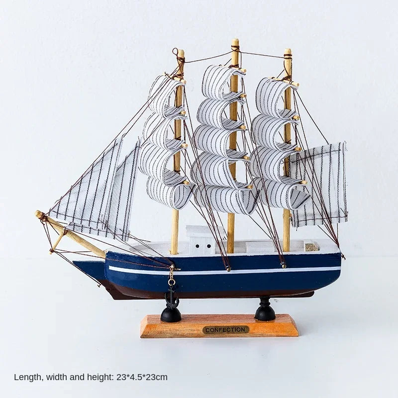 Variant image for Wooden Sailboat Model – Nautical Home and Office Decoration, Creative Gift Idea, 12 Length, High-Quality Wood Finish-23