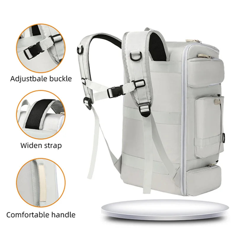 Large Capacity Sports Backpack with Wet Dry Separation for Gym, Yoga, and Outdoor Activities - Durable Nylon Design-4