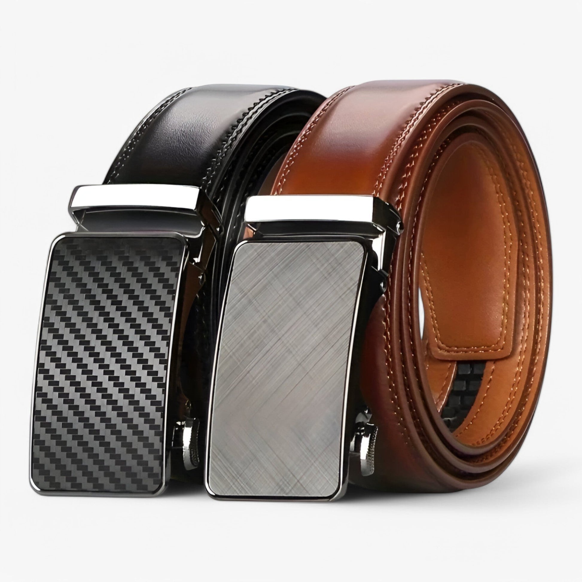 PU Leather Automatic Loop Belt – Versatile Casual and Formal Accessory for Men, Adjustable Fit-3