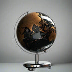 Premium 7-inch Desktop World Globe - Luxury Metal Base Decor (Gold/Silver)