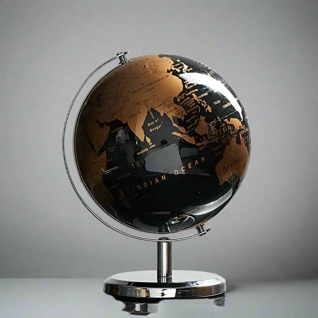 Rotating Desk Globe with Metal Base – Educational World Globe for Classroom and Home Learning, 12-Inch Diameter