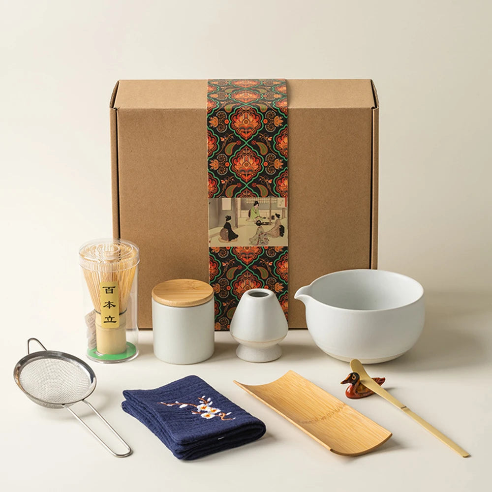 Variant image for 10-Piece Japanese Matcha Tea Set with Ceramic Bowl, Bamboo Whisk, and Accessories for Traditional Tea Ceremony-4