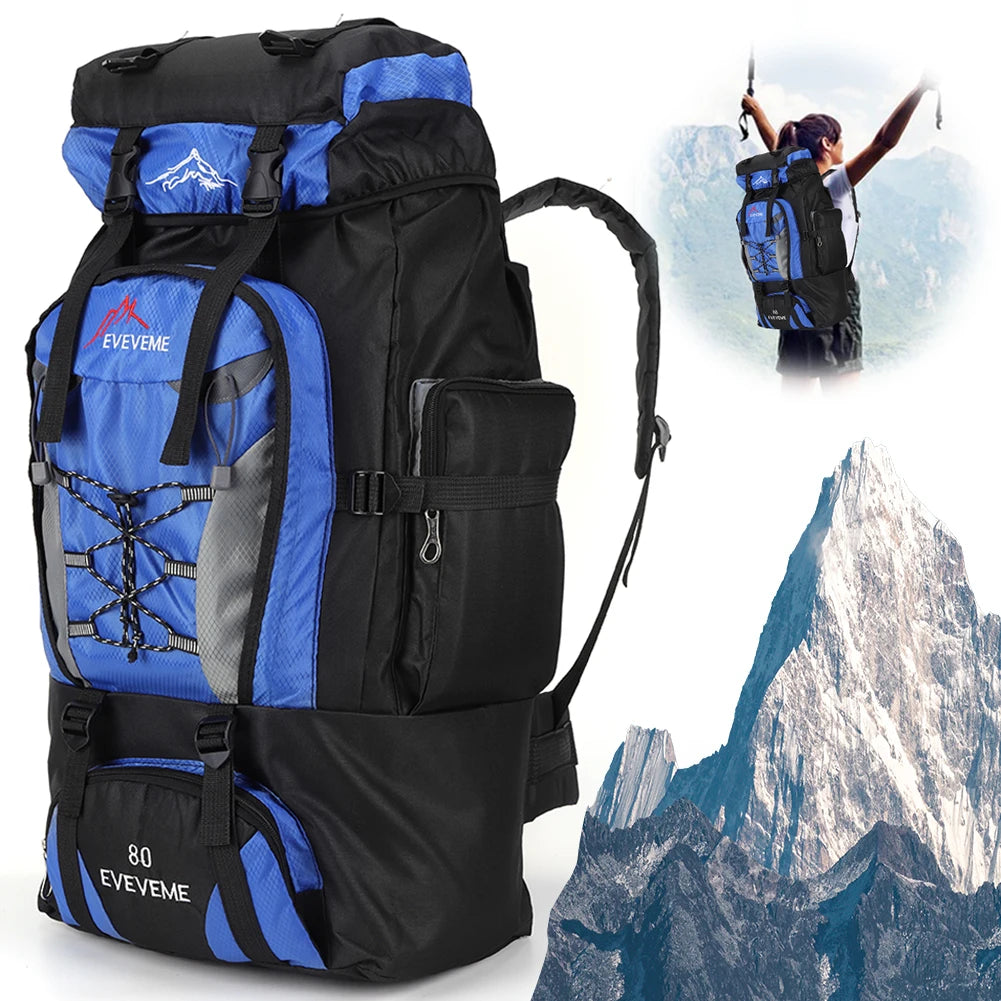 80L Waterproof Hiking Backpack with Adjustable Straps – Large Capacity Camping Gear for Outdoor Adventures-3