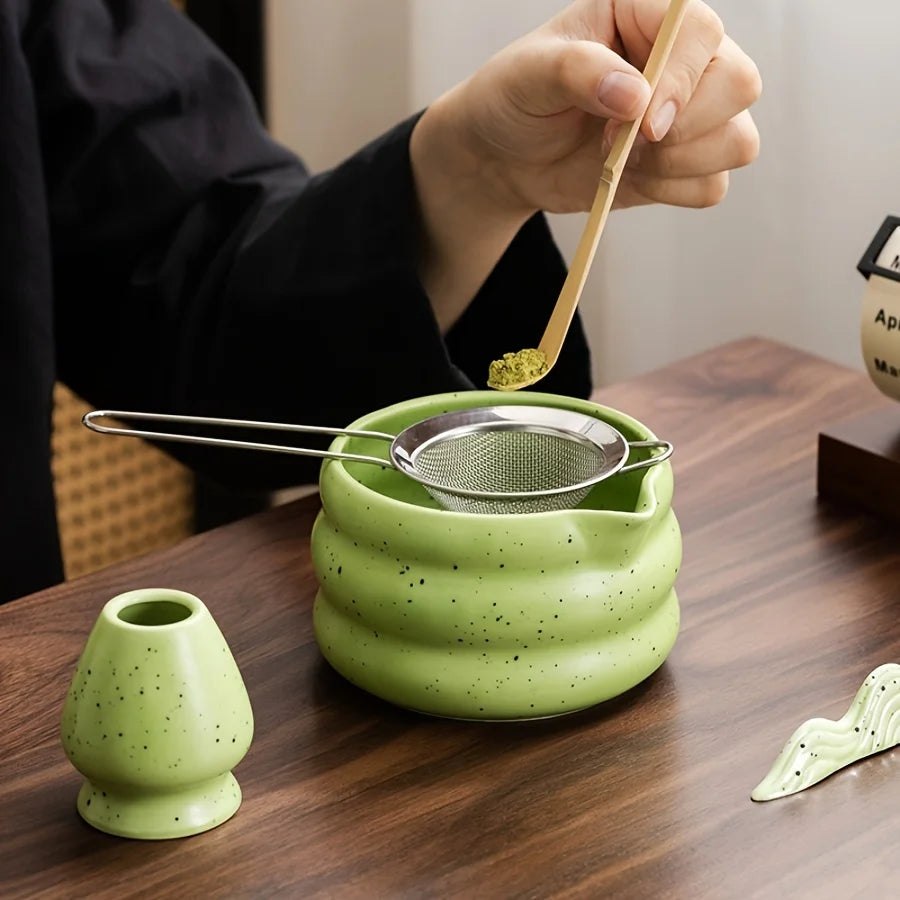 Japanese Matcha Tea Set with Bowl and Traditional Song Dynasty Tool for Authentic Tea Experience-4
