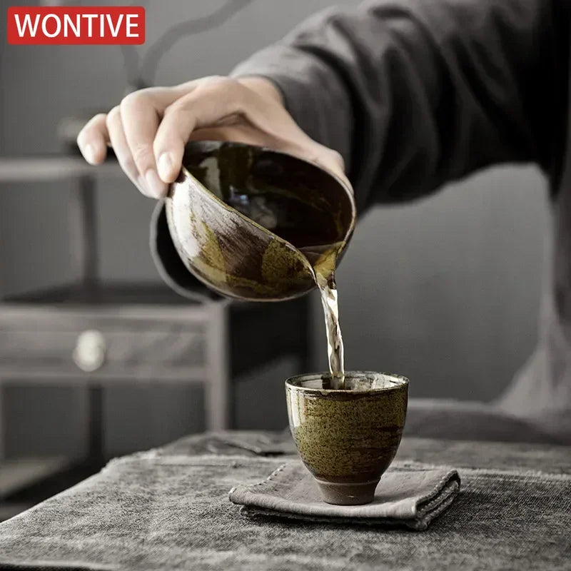 Japanese Handmade Coarse Pottery Matcha Bowl – 200ml Capacity for Traditional Tea Ceremony-1