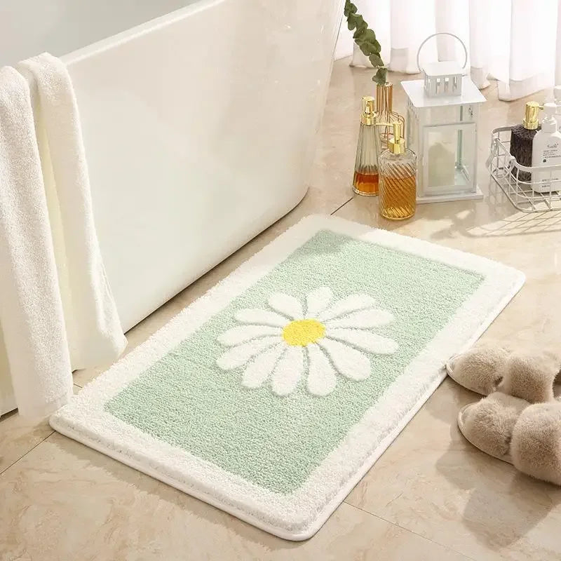 Variant image for Soft Thick Daisy Flowers Bath Mat Set – Non-Slip Bathroom Rugs for Comfort and Safety-1