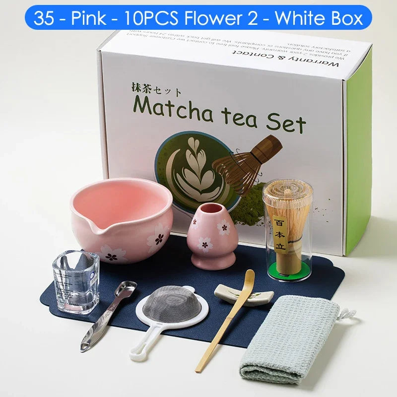 Variant image for Japanese Matcha Tea Set – 10-Piece Complete Set with Bowl, Bamboo Whisk, and Teaspoon – Ideal Tea Gift Set for Enthusiasts-3