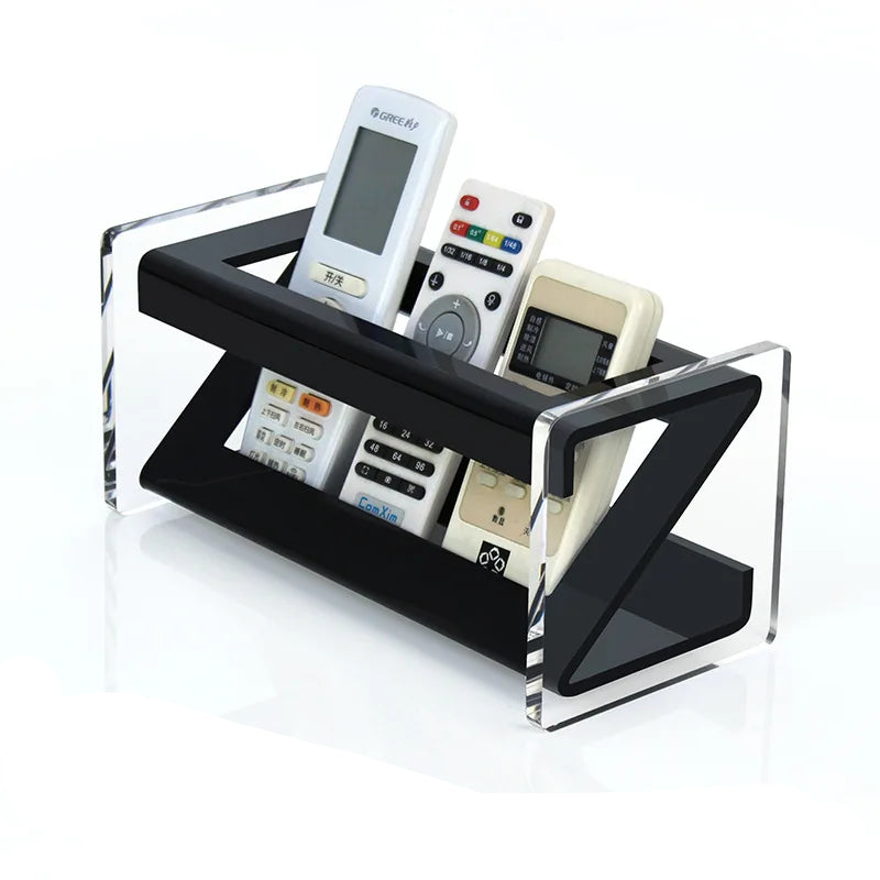 Acrylic Desk Organizer and Storage Rack – Multi-Functional Clear Desktop Organizer for Remotes, Pens, and Small Items-2