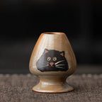 Cute Cat Matcha Gift Set with Bamboo Whisk, Ceramic Bowl, and Scoop – Matcha Tea Set for Tea Lovers