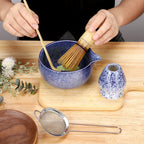 Deluxe Matcha Set Featuring Stainless Steel Sieve and Bamboo Accessories