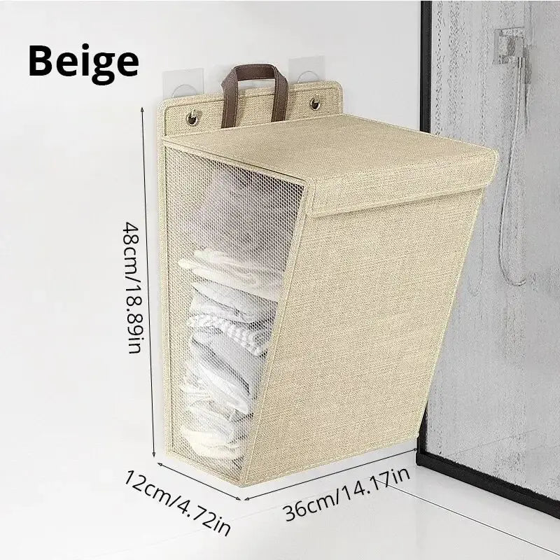 Foldable Adhesive Laundry Basket – Multifunctional Wall Hanging Organizer for Clothes and More-1