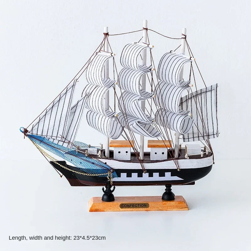 Variant image for Wooden Sailboat Model – Nautical Home and Office Decoration, Creative Gift Idea, 12 Length, High-Quality Wood Finish-17