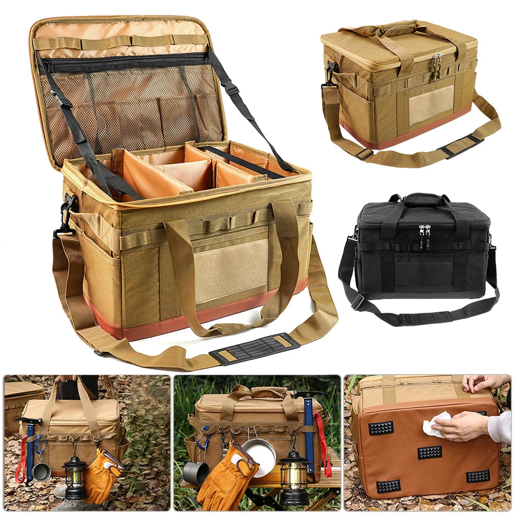 30L Camping Kitchen Organizer with Detachable Compartments – Durable Storage for Camping Gear and Cooking Supplies-2