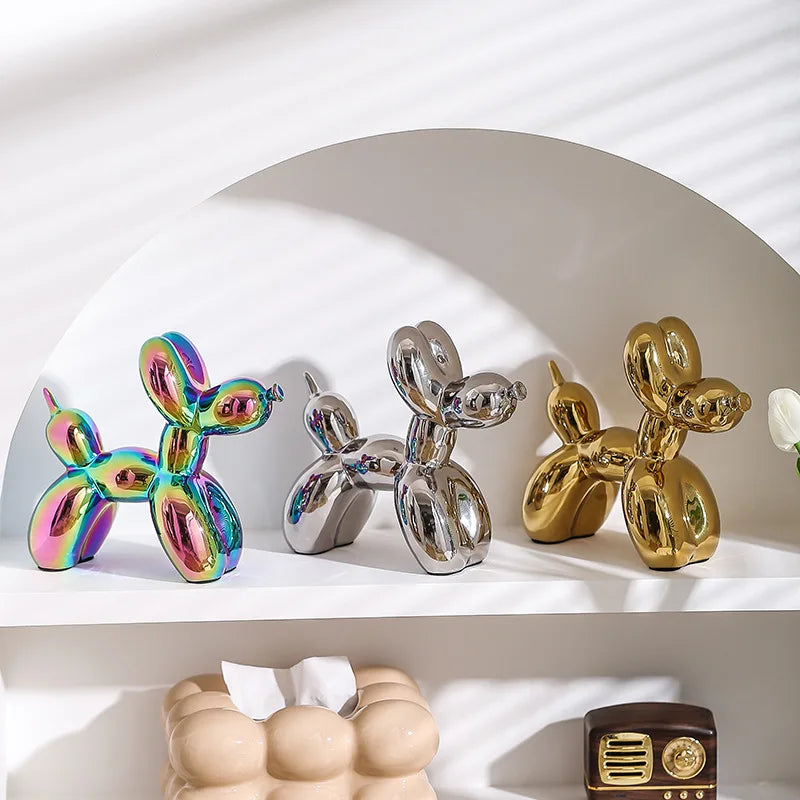 21cm Ceramic Balloon Dog Sculpture – Unique Abstract Home Office Decoration and Gift-2